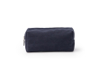 Toilettas van ribfluweel met ritssluiting en binnenvoering kleur marineblauw