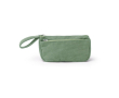 Toilettas van ribfluweel met dubbel compartiment en ritssluiting kleur pastel groen