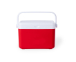 Vintage dubbelwandige koelbox met stevige handgreep, inhoud 4L kleur rood