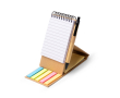 Bureauset van gerecycled karton met telefoonhouder en pen kleur naturel