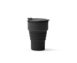 Opvouwbare siliconen beker met matte afwerking en ring 400 ml kleur zwart