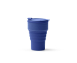 Opvouwbare siliconen beker met matte afwerking en ring 400 ml kleur koningsblauw
