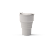 Opvouwbare siliconen beker met matte afwerking en ring 400 ml kleur grijs