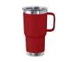 Dubbelwandige RVS beker met stevig handvat 600ml kleur rood