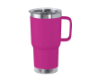 Dubbelwandige RVS beker met stevig handvat 600ml kleur fuchsia
