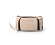 Toilettas van gerecycled polyester met bovenopening en handvat kleur beige