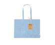 Tas van 100% gerecycled katoen met lange handvaten, 220 g/m2 kleur lichtblauw