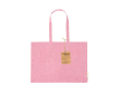 Tas van 100% gerecycled katoen met lange handvaten, 220 g/m2 kleur roze