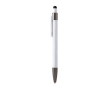 Aluminium balpen met touchpen en blauwe inkt kleur wit