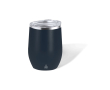 Gerecyclede dubbelwandige roestvrijstalen beker 340 ml kleur marineblauw
