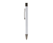 Drukpen van gerecycled aluminium met rubber coating, blauwe inkt kleur wit