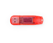 USB-stick van stevig, doorschijnend ABS met afsluitdop kleur rood