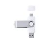 USB met metalen clip en dubbele aansluiting USB/type C kleur wit
