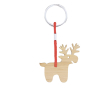 Kerstsleutelhanger van bamboe in de vorm van een rendier kleur hout