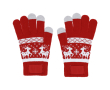 Kersthandschoenen met touchscreen-functie op de wijsvingers kleur rood