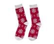 Zachte kerstsokken van polyester in transparante kerstbal kleur rood