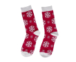 Transparante kerstbal met een paar kerst-sokken maat S/M kleur rood