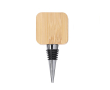 Houten flesstop in vierkante vorm met ingebouwde opener kleur licht hout
