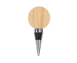 Houten flesstop in cirkelvorm met ingebouwde opener kleur licht hout