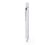 Aluminium pen met drukmechanisme en stylus kleur wit
