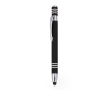 Aluminium pen met drukmechanisme en stylus kleur zwart