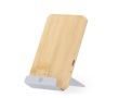 Telefoonhouder van bamboe met functie als draadloze oplader 15W kleur naturel