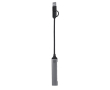 Recycled aluminium USB-hub met 3 USB 2.0 poorten en type C kleur zilver