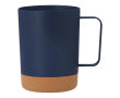 PP beker met kurkdetail aan de onderkant en vierkant handvat 400ml kleur marineblauw