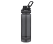 Transparante matte fles van RPET met zwart deksel 700ml kleur zwart