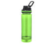 Transparante matte fles van RPET met zwart deksel 700ml kleur groen