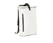 Roll-top rugzak voor laptop van zacht PU met gespsluiting 15 inch kleur beige