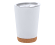 Take away beker met dubbele wand en kurkdetail aan de onderkant 260ml kleur wit