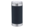 Thermosbeker van roestvrij staal met PU-band in kleur 530ml kleur marineblauw