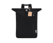 Roll-top rugzak van 100% gerecycled canvas met gespsluiting kleur zwart