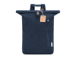 Roll-top rugzak van 100% gerecycled canvas met gespsluiting kleur marineblauw