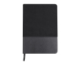 Tweekleurig notitieboek van zacht polyester corduroy en PU, A5 kleur zwart