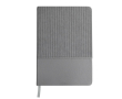 Tweekleurig notitieboek van zacht polyester corduroy en PU, A5 kleur grijs