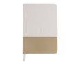 Tweekleurig notitieboek van zacht polyester corduroy en PU, A5 kleur naturel
