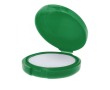 Lippenbalsem in ronde gekleurde verpakking met SPF15 bescherming kleur groen