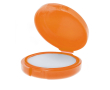 Lippenbalsem in ronde gekleurde verpakking met SPF15 bescherming kleur oranje