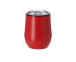 Roestvrijstalen thermobeker met transparant deksel, 330 ml kleur rood