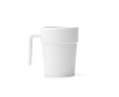Keramische mok, ergonomisch oor en bijpassende binnenkant 250 ml kleur wit