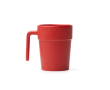 Keramische mok, ergonomisch oor en bijpassende binnenkant 250 ml kleur rood