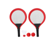 Set van 2 rackets met 2 bijpassende ballen en een veer voor buiten kleur rood