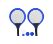 Set van 2 rackets met 2 bijpassende ballen en een veer voor buiten kleur blauw