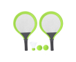 Set van 2 rackets met 2 bijpassende ballen en een veer voor buiten kleur lichtgroen
