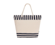RPET-tas met aluminium binnenkant en gestreept design kleur marineblauw