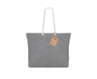 Tas van gerecycled katoen met vouw en katoenen handgrepen, 220 g/m² kleur zwart
