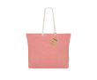 Tas van gerecycled katoen met vouw en katoenen handgrepen, 220 g/m² kleur rood