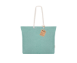 Tas van gerecycled katoen met vouw en katoenen handgrepen, 220 g/m² kleur groen